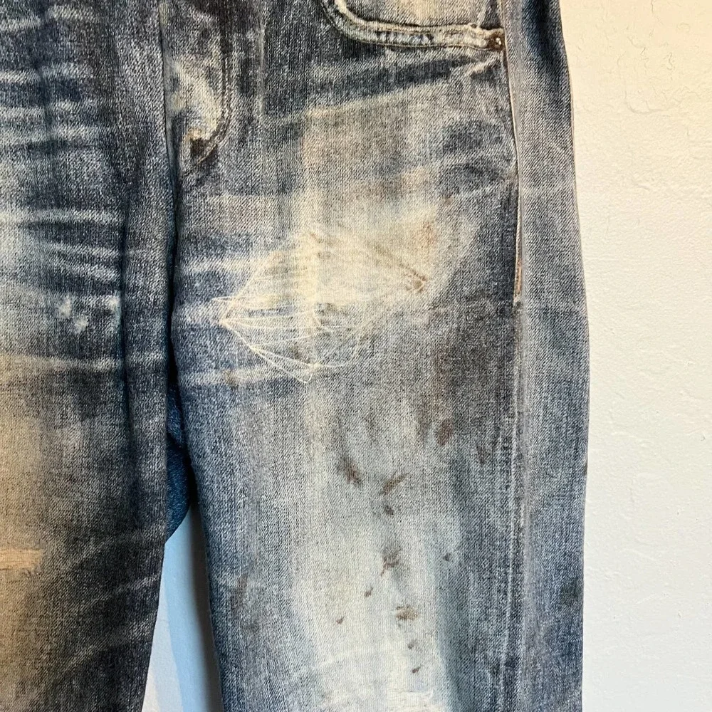 Rag & bone miramar jogger denim heavily distressed sweatpants french terry XS - Picture 2 of 8